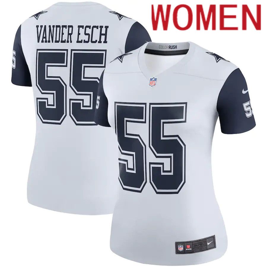 Women Dallas Cowboys 55 Leighton Vander Esch Nike White Color Rush Legend Player NFL Jersey